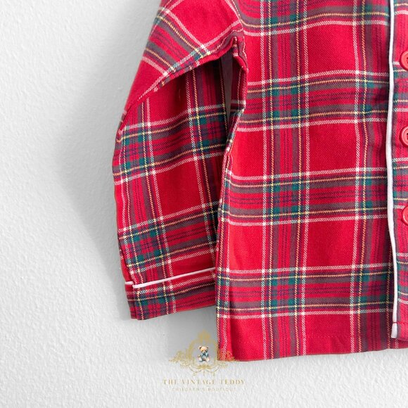 NWT Cute Boys Pajamas 2-Piece Christmas Pjs Kids Sleepwear Plaid Red Green 3-4T - Picture 5 of 6
